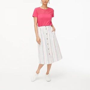 J.CREW Button poplin midi skirt